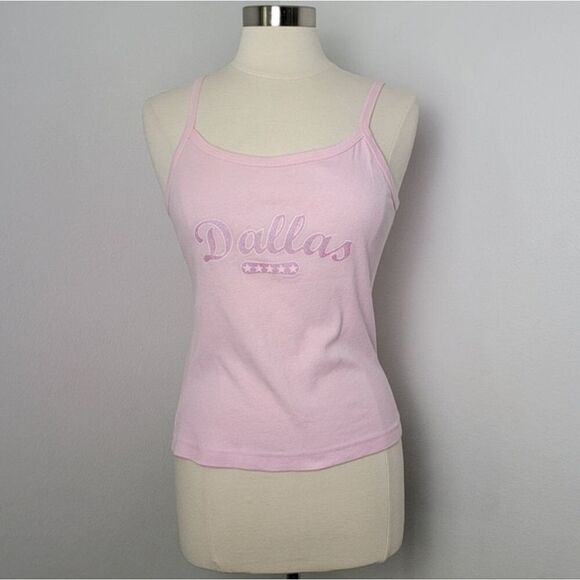Y2K Millennial Pink Dallas Cowboys Spaghetti Strap Tank Top Juniors XL - Picture 3 of 11